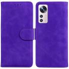 For Xiaomi 12 Pro Skin Feel Pure Color Flip Leather Phone Case(Purple) - 1