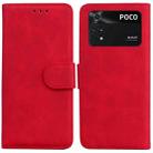 For Xiaomi Poco M4 Pro Skin Feel Pure Color Flip Leather Phone Case(Red) - 1
