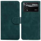 For Xiaomi Poco X4 Pro 5G Skin Feel Pure Color Flip Leather Phone Case(Green) - 1