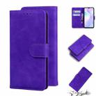 For Xiaomi Redmi 9A Skin Feel Pure Color Flip Leather Phone Case(Purple) - 1