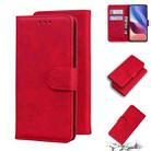 For Xiaomi Redmi K40 / K40 Pro / Poco F3 Skin Feel Pure Color Flip Leather Phone Case(Red) - 1