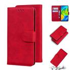 For Xiaomi Redmi Note 9 / 10X 4G Skin Feel Pure Color Flip Leather Phone Case(Red) - 1