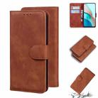 For Xiaomi Redmi Note 9 5G CN Version / Note 9T Skin Feel Pure Color Flip Leather Phone Case(Brown) - 1