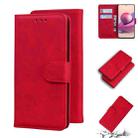 For Xiaomi Redmi Note 10 4G / Note 10s Skin Feel Pure Color Flip Leather Phone Case(Red) - 1