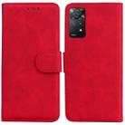 For Xiaomi Redmi Note 11 Pro 5G / 4G Foreign Version Skin Feel Pure Color Flip Leather Phone Case(Red) - 1