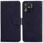 For Xiaomi Redmi 10C Skin Feel Pure Color Flip Leather Phone Case(Black) - 1