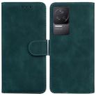 For Xiaomi Redmi K40S Skin Feel Pure Color Flip Leather Phone Case(Green) - 1