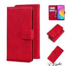 For Xiaomi Mi CC9e / A3 Skin Feel Pure Color Flip Leather Phone Case(Red) - 1