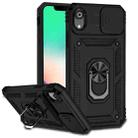 For iPhone XR Sliding Camshield Holder Phone Case(Black) - 1