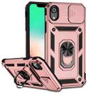 For iPhone XR Sliding Camshield Holder Phone Case(Rose Gold) - 1