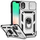For iPhone XR Sliding Camshield Holder Phone Case(Silver) - 1