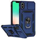 For iPhone X / XS Sliding Camshield Holder Phone Case(Blue) - 1