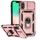 For iPhone X / XS Sliding Camshield Holder Phone Case(Rose Gold) - 1