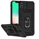 For iPhone XS Max Sliding Camshield Holder Phone Case(Black) - 1