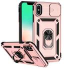 For iPhone XS Max Sliding Camshield Holder Phone Case(Rose Gold) - 1