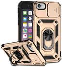 For iPhone SE 2022 / SE 2020 / 8 / 7 / 6 Sliding Camshield Holder Phone Case(Gold) - 1