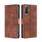 For Xiaomi Redmi K40 Gaming Skin Feel Crocodile Texture Magnetic Leather Phone Case(Brown) - 1