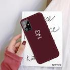 For Galaxy S20 Love Heart You Pattern Frosted TPU Protective Case(Wine Red) - 1