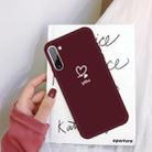 For Galaxy Note10 Love Heart You Pattern Frosted TPU Protective Case(Wine Red) - 1