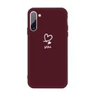 For Galaxy Note10 Love Heart You Pattern Frosted TPU Protective Case(Wine Red) - 2