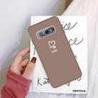 For Galaxy S10 Love Heart You Pattern Frosted TPU Protective Case(Khaki) - 1