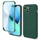 For iPhone 13 Imitation Liquid Silicone 360 Full Body Case(Deep Green) - 1