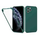 For iPhone 13 Pro Imitation Liquid Silicone 360 Full Body Case (Deep Green) - 1