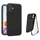 For iPhone 12 Imitation Liquid Silicone 360 Full Body Case(Black) - 1