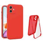 For iPhone 12 Imitation Liquid Silicone 360 Full Body Case(Red) - 1
