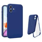 For iPhone 12 Imitation Liquid Silicone 360 Full Body Case(Blue) - 1