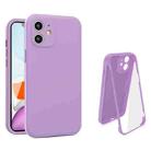 For iPhone 12 Imitation Liquid Silicone 360 Full Body Case(Purple) - 1