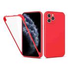 For iPhone 11 Pro Max Imitation Liquid Silicone 360 Full Body Case (Red) - 1