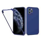 For iPhone 11 Pro Max Imitation Liquid Silicone 360 Full Body Case (Blue) - 1