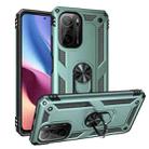 For Xiaomi Poco F3 Shockproof TPU + PC Phone Case with 360 Degree Rotating Holder(Green) - 1