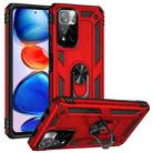 For Xiaomi Redmi Note 11 Pro Shockproof TPU + PC Phone Case with 360 Degree Rotating Holder(Red) - 1