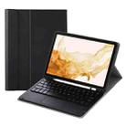 A700B-A Bluetooth Keyboard Leather Case with Pen Slot & Touchpad For Samsung Galaxy Tab S8 11 inch SM-X700 / SM-X706(Black) - 1