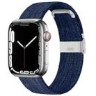 PG44 Direct Flight Series Waterproof Canvas Watch Band For Apple Watch Series 7 45mm / 6&SE&5&4 44mm / 3&2&1 42mm(Dark Blue) - 1