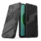 For Xiaomi Redmi Note 11E 5G China Punk Armor 2 in 1 PC + TPU Shockproof Phone Case with Invisible Holder(Black) - 1