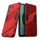 For Xiaomi Redmi Note 11E 5G China Punk Armor 2 in 1 PC + TPU Shockproof Phone Case with Invisible Holder(Red) - 1