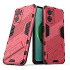 For Xiaomi Redmi Note 11E 5G China Punk Armor 2 in 1 PC + TPU Shockproof Phone Case with Invisible Holder(Light Red) - 1