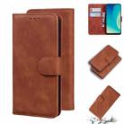 For ZTE Blade A7s 2020 Skin Feel Pure Color Flip Leather Phone Case(Brown) - 1