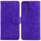 For ZTE Blade A52 Skin Feel Pure Color Flip Leather Phone Case(Purple) - 1