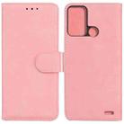 For ZTE Blade A52 Skin Feel Pure Color Flip Leather Phone Case(Pink) - 1