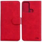 For ZTE Blade A52 Skin Feel Pure Color Flip Leather Phone Case(Red) - 1