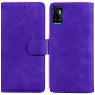 For ZTE Blade A72 / V40 Vita Skin Feel Pure Color Flip Leather Phone Case(Purple) - 1