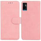 For ZTE Blade A72 / V40 Vita Skin Feel Pure Color Flip Leather Phone Case(Pink) - 1