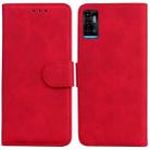 For ZTE Blade A72 / V40 Vita Skin Feel Pure Color Flip Leather Phone Case(Red) - 1