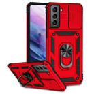 For Samsung Galaxy S21 5G Sliding Camshield Holder Phone Case(Red) - 1