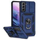 For Samsung Galaxy S21 5G Sliding Camshield Holder Phone Case(Blue) - 1