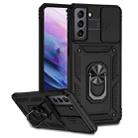 For Samsung Galaxy S21+ 5G Sliding Camshield Holder Phone Case(Black) - 1